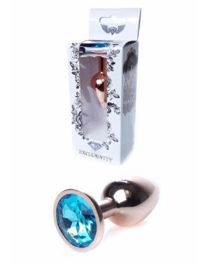 Анальна пробка - Jewellery Red Gold Plug Light Blue