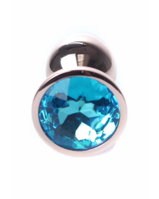 Анальна пробка - Jewellery Red Gold Plug Light Blue Анальна пробка - Jewellery Red Gold Plug Light Blue