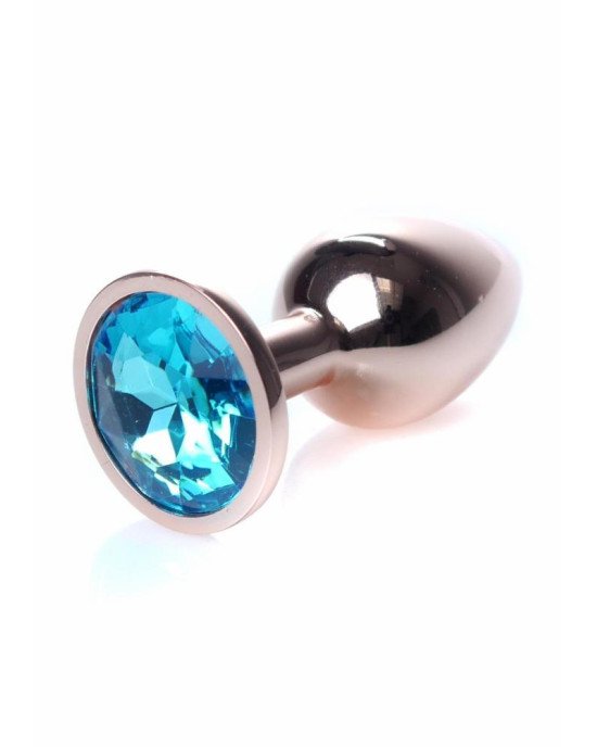 Анальна пробка - Jewellery Red Gold Plug Light Blue Анальна пробка - Jewellery Red Gold Plug Light Blue