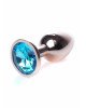 Анальна пробка - Jewellery Red Gold Plug Light Blue Анальна пробка - Jewellery Red Gold Plug Light Blue