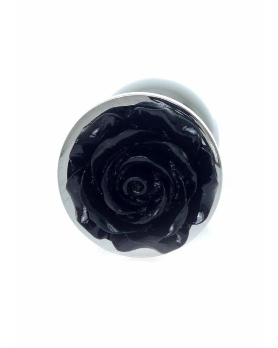 Анальна пробка - Jewellery Silver Rose Plug Black