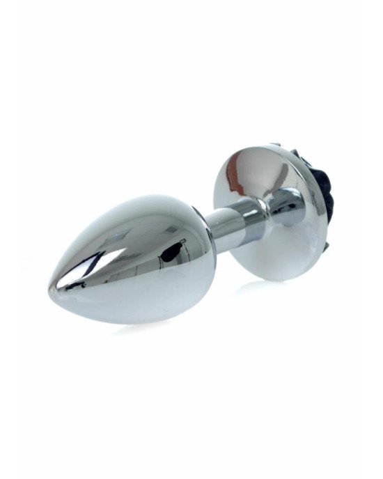 Анальна пробка - Jewellery Silver Rose Plug Black