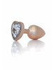 Анальна пробка - Jewellery Pearl Gold Heart Plug Clear S