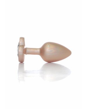 Анальна пробка - Jewellery Pearl Gold Heart Plug Clear S