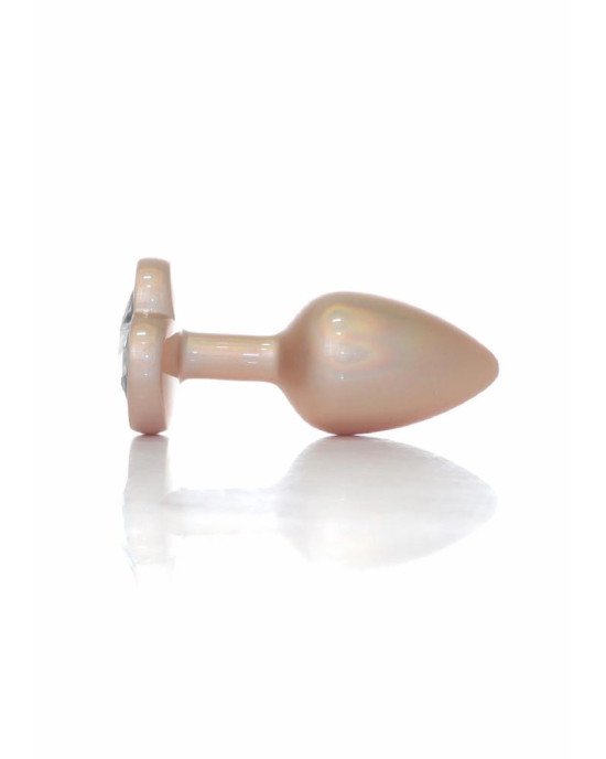 Анальна пробка - Jewellery Pearl Gold Heart Plug Clear S
