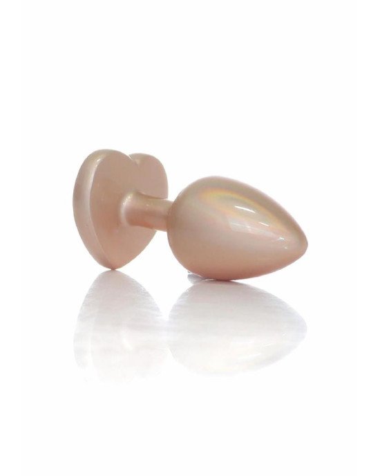 Анальна пробка - Jewellery Pearl Gold Heart Plug Clear S