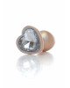 Анальна пробка - Jewellery Pearl Gold Heart Plug Clear S