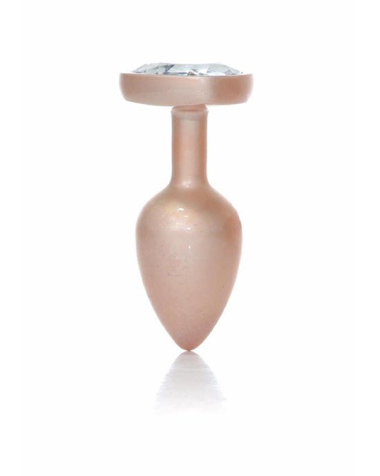 Анальна пробка - Jewellery Pearl Gold Heart Plug Clear S
