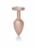 Анальна пробка - Jewellery Pearl Gold Heart Plug Clear S