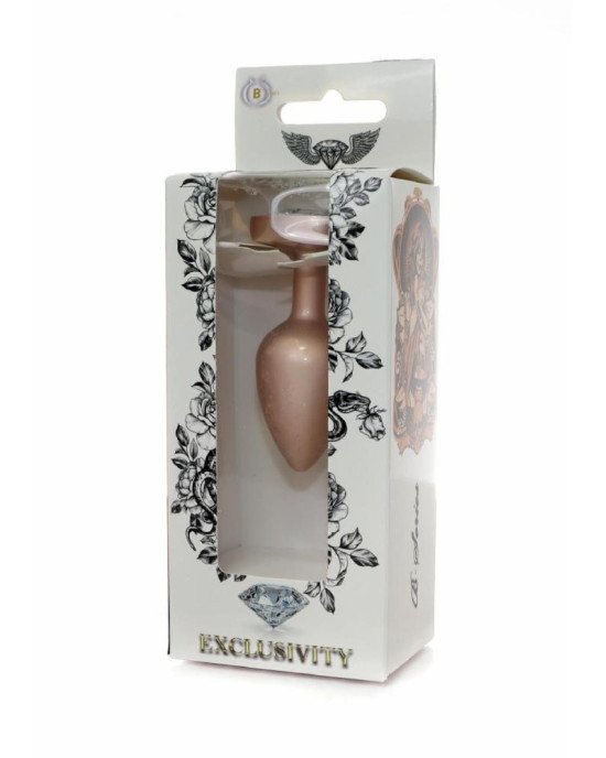 Анальна пробка - Jewellery Pearl Gold Heart Plug Clear S