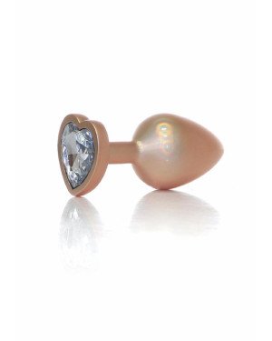 Анальна пробка - Jewellery Pearl Gold Heart Plug Clear M