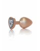 Анальна пробка - Jewellery Pearl Gold Heart Plug Clear M
