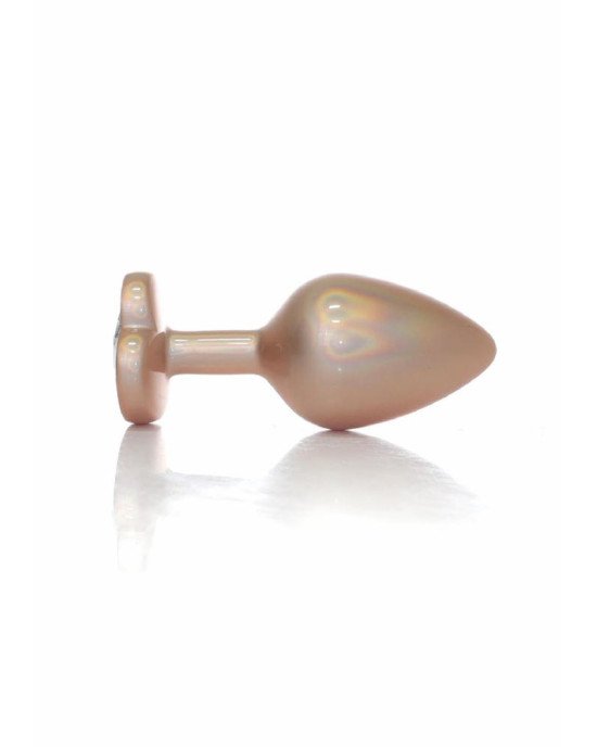 Анальна пробка - Jewellery Pearl Gold Heart Plug Clear M