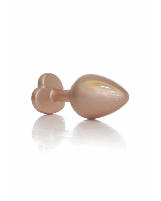 Анальна пробка - Jewellery Pearl Gold Heart Plug Clear M