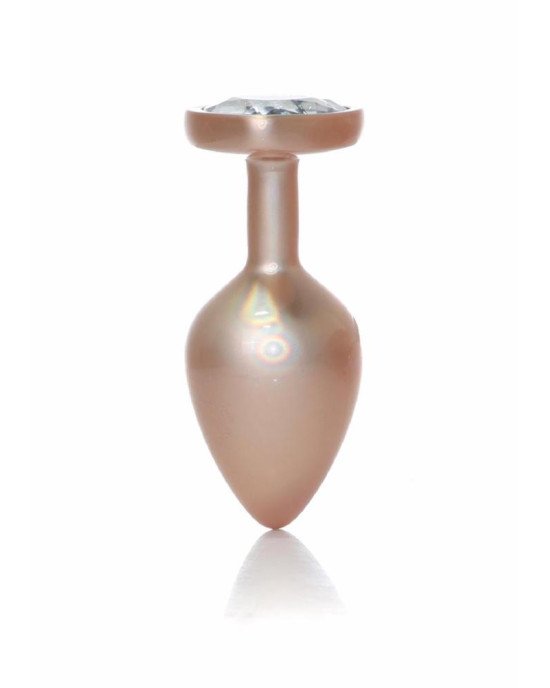 Анальна пробка - Jewellery Pearl Gold Heart Plug Clear M