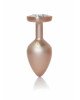 Анальна пробка - Jewellery Pearl Gold Heart Plug Clear M