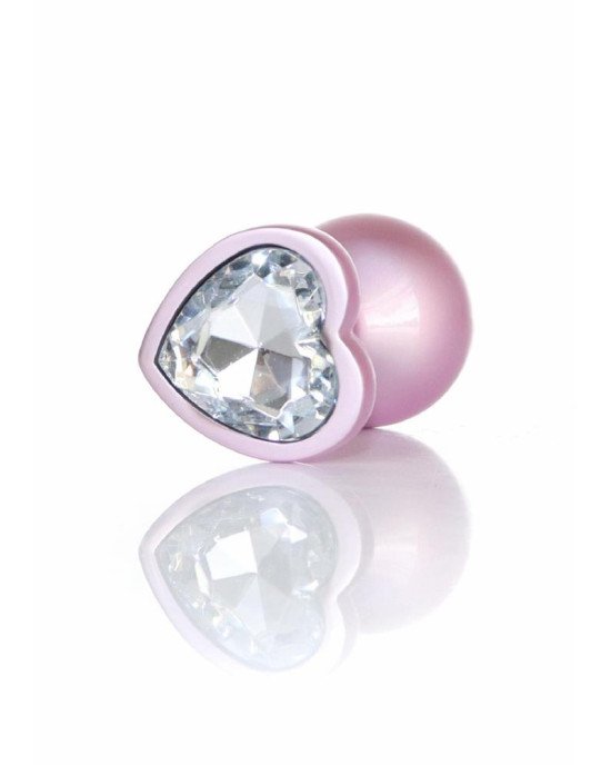Анальна пробка - Jewellery Pearl Pink Heart Plug Clear M Анальна пробка - Jewellery Pearl Pink Heart Plug Clear M
