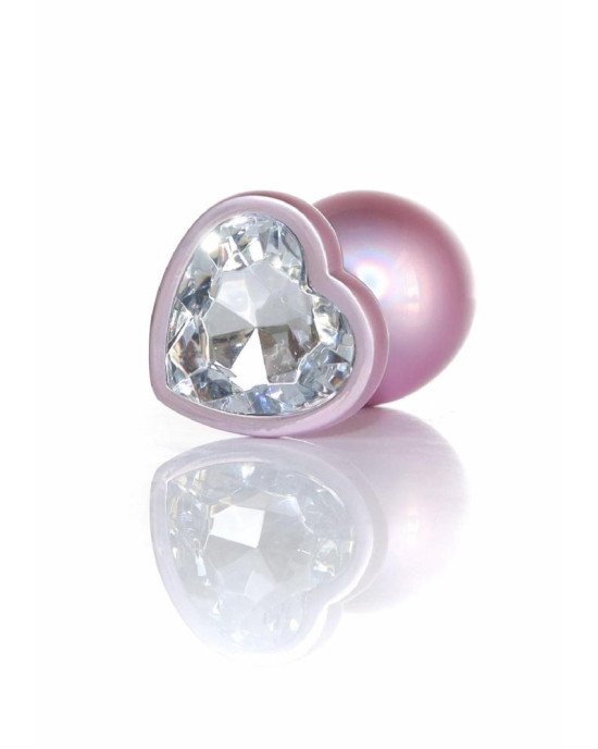 Анальна пробка - Jewellery Pearl Pink Heart Plug Clear L