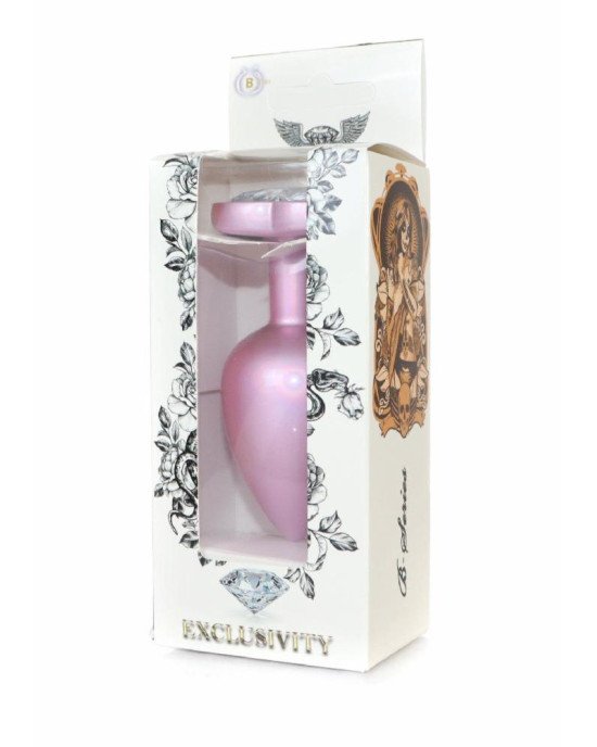 Анальна пробка - Jewellery Pearl Pink Heart Plug Clear L