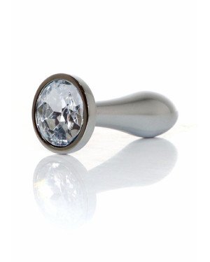 Анальна пробка - Jewellery Silver Plug Clear S