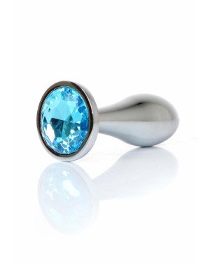 Анальна пробка - Jewellery Silver Plug Light Blue L