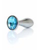 Анальна пробка - Jewellery Silver Plug Light Blue L Анальна пробка - Jewellery Silver Plug Light Blue L