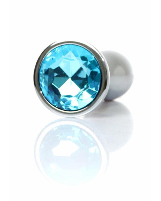 Анальна пробка - Jewellery Silver Plug Light Blue L Анальна пробка - Jewellery Silver Plug Light Blue L