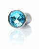 Анальна пробка - Jewellery Silver Plug Light Blue L Анальна пробка - Jewellery Silver Plug Light Blue L