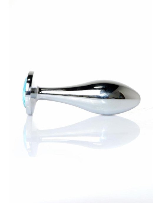 Анальна пробка - Jewellery Silver Plug Light Blue L Анальна пробка - Jewellery Silver Plug Light Blue L
