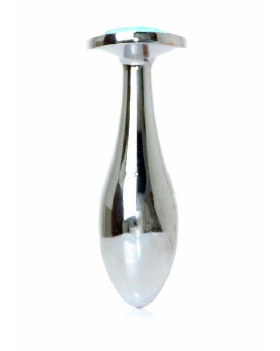 Анальна пробка - Jewellery Silver Plug Light Blue L Анальна пробка - Jewellery Silver Plug Light Blue L