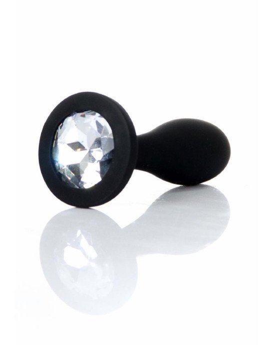 Анальна пробка - Jewellery Silicone Black Plug S Clear Анальна пробка - Jewellery Silicone Black Plug S Clear
