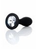 Анальна пробка - Jewellery Silicone Black Plug S Clear Анальна пробка - Jewellery Silicone Black Plug S Clear