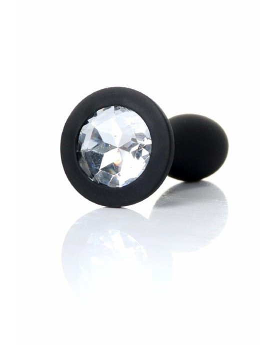 Анальна пробка - Jewellery Silicone Black Plug S Clear Анальна пробка - Jewellery Silicone Black Plug S Clear