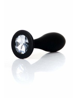 Анальна пробка - Jewellery Silicone Black Plug M Clear