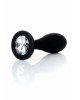 Анальна пробка - Jewellery Silicone Black Plug M Clear