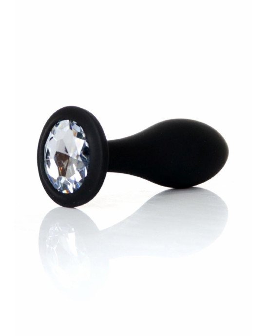Анальна пробка - Jewellery Silicone Black Plug L Clear Анальна пробка - Jewellery Silicone Black Plug L Clear
