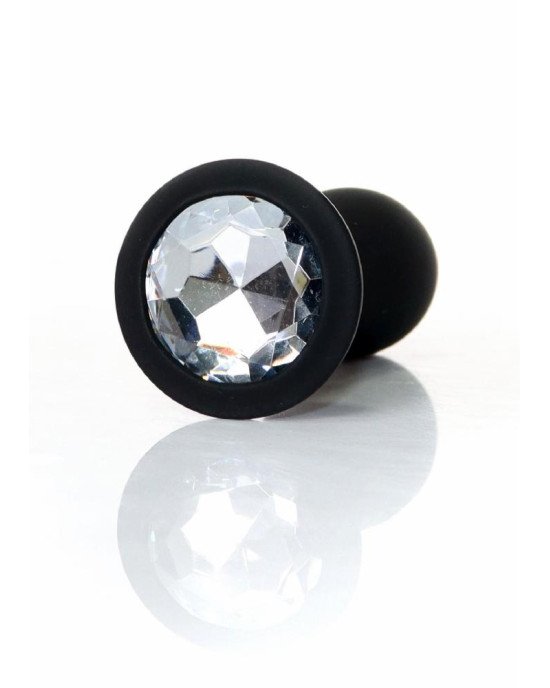 Анальна пробка - Jewellery Silicone Black Plug L Clear Анальна пробка - Jewellery Silicone Black Plug L Clear