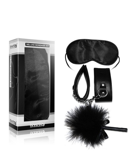 Набір БДСМ - Deluxe Bondage Kit (маска, наручники, пір'їнка) Набір БДСМ - Deluxe Bondage Kit (маска, наручники, пір'їнка)