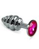 Анальна пробка - Heavy Metal Anal Plug Silver Rosebud Spiral Fuchsia Анальна пробка - Heavy Metal Anal Plug Silver Rosebud Spiral Fuchsia