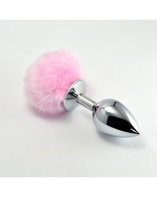 Анальна пробка - Heavy Metal Anal Plug Pompon L Pink
