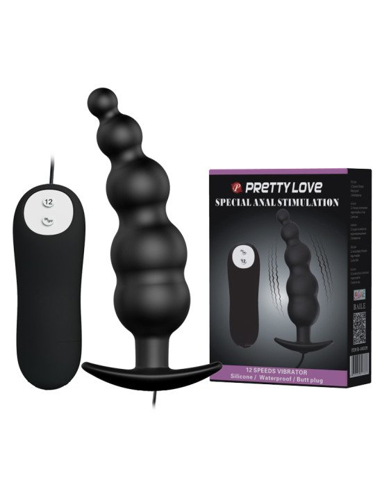 Анальна пробка - Pretty Love Special Anal Stimulation Vibrating Butt Plug Black Анальна пробка - Pretty Love Special Anal Stimulation Vibrating Butt Plug Black
