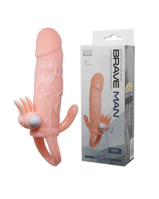 Насадка на член - Brave Man Vibrating Penis Sleeve Flesh Насадка на член - Brave Man Vibrating Penis Sleeve Flesh