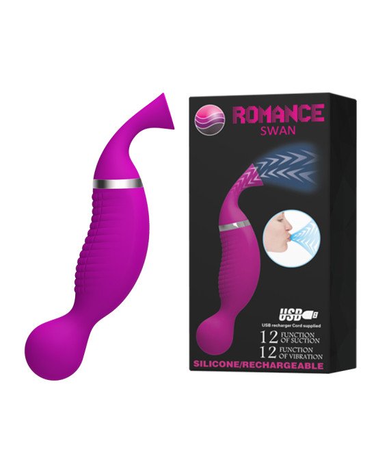 Кліторальний стимулятор - Romance Swan Sucking Vibrator Purple