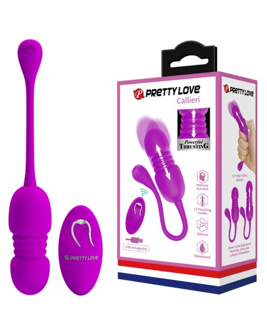 Віброяйце - Pretty Love Callieri Thrusting Stimulator & Egg Purple Віброяйце - Pretty Love Callieri Thrusting Stimulator & Egg Purple