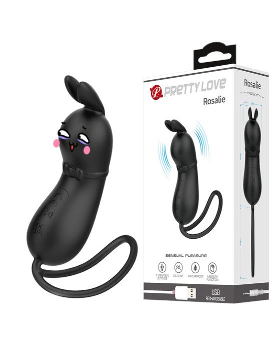Віброяйце - Pretty Love Rosalie Vibro Stimulator Black Віброяйце - Pretty Love Rosalie Vibro Stimulator Black