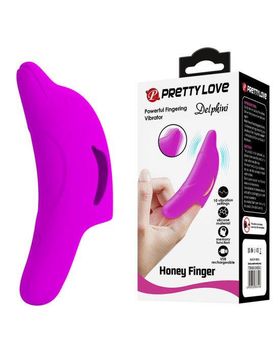 Вібронасадка на палець - Pretty Love Delphini Fingering Vibrator Purple Вібронасадка на палець - Pretty Love Delphini Fingering Vibrator Purple