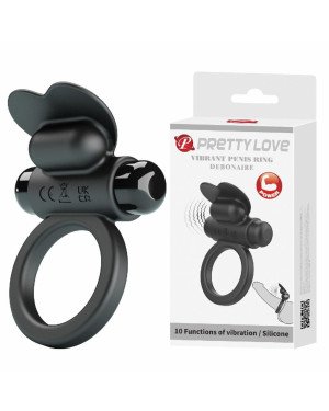 Ерекційне кільце - Pretty Love Vibrant Penis Ring Debonaire Black Ерекційне кільце - Pretty Love Vibrant Penis Ring Debonaire Black