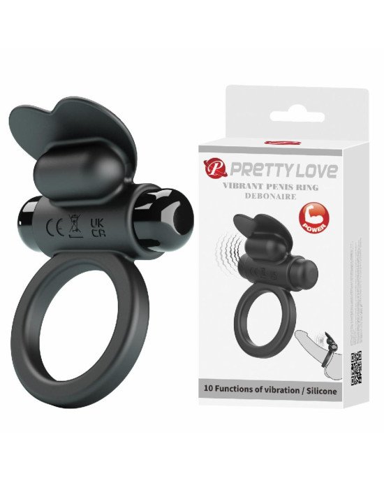Ерекційне кільце - Pretty Love Vibrant Penis Ring Debonaire Black Ерекційне кільце - Pretty Love Vibrant Penis Ring Debonaire Black