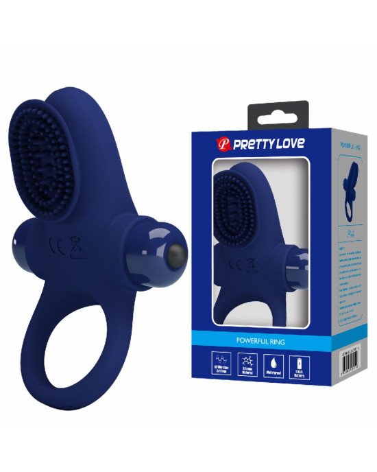 Ерекційне кільце - Pretty Love Powerful Ring Vibro Stimulator II Blue