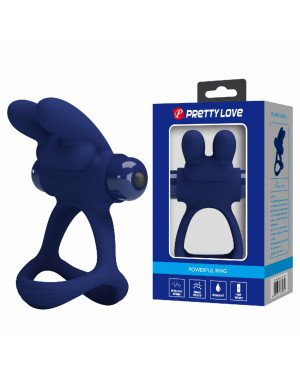 Ерекційне кільце - Pretty Love Powerful Vibro Cock Ring Bunny Blue